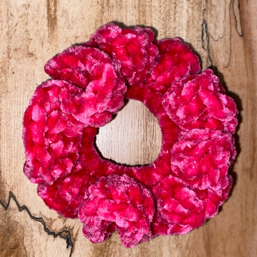 Crochet Sparkle Velvet Scrunchie Hair Accessory